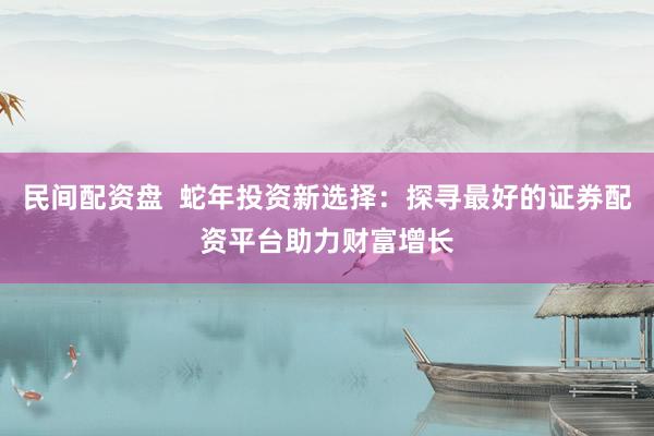 民间配资盘  蛇年投资新选择：探寻最好的证券配资平台助力财富增长